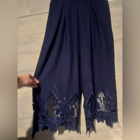 Bailey Blue Navy Strapless Jumpsuit with Floral Lace - Picture 8 of 10